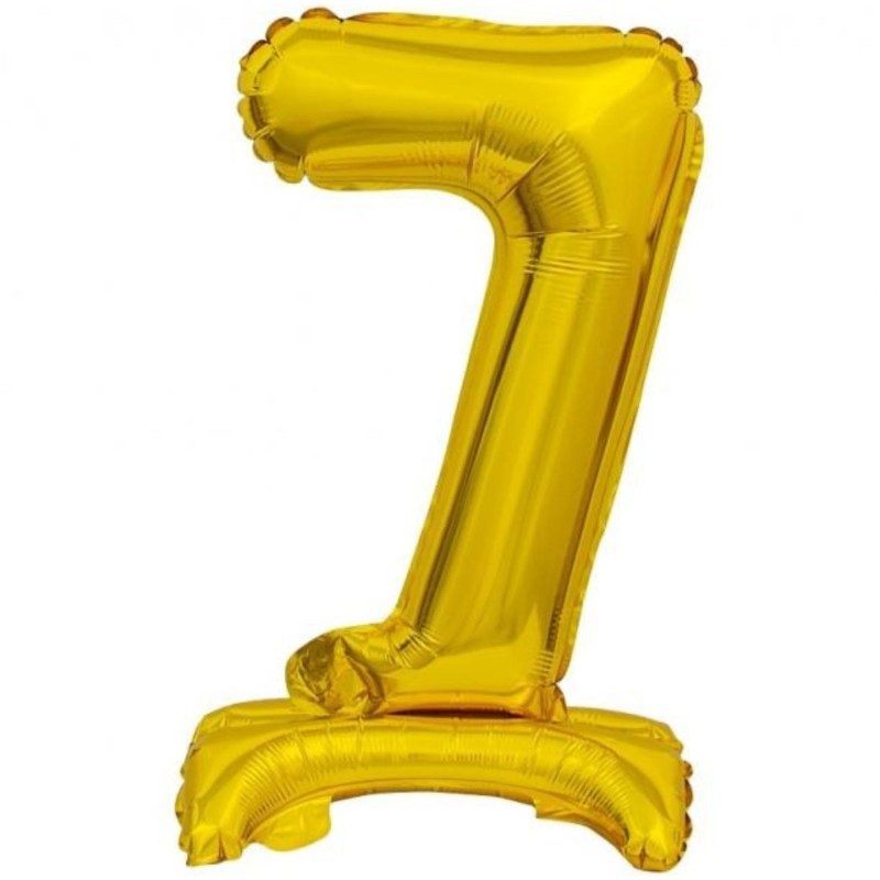 Balon foliowy złota stojąca "cyfra 7", 15"- 38 cm /1szt