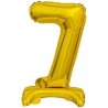 Balon foliowy złota stojąca "cyfra 7", 15"- 38 cm /1szt