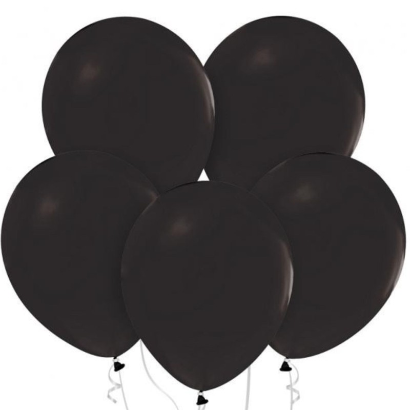 Lateksowe klasyczne Balony Beauty&Charm, pastelowe, czarne 18" / 5 szt.
