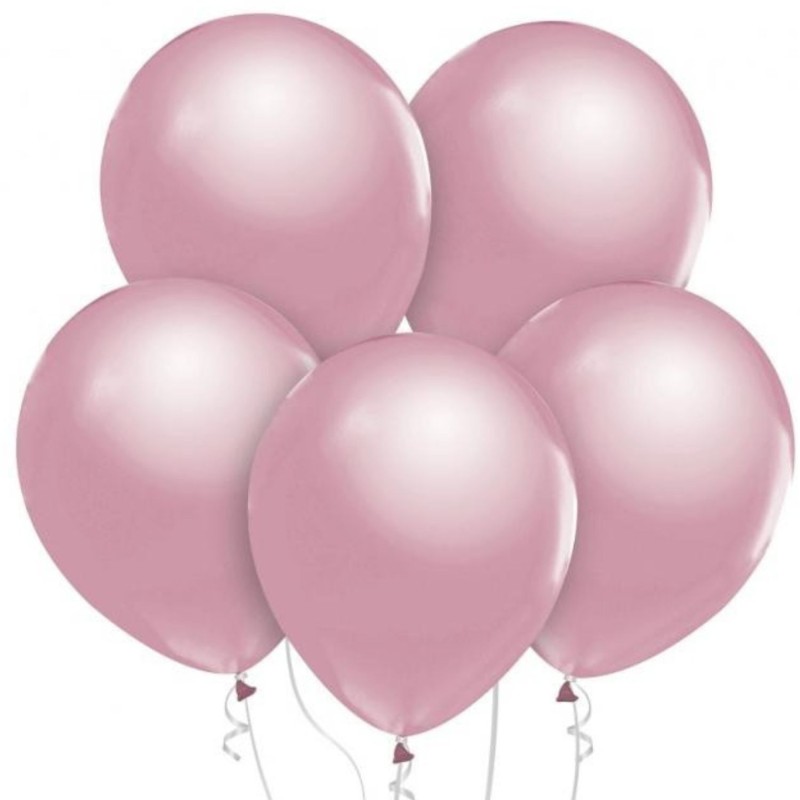 Lateksowe klasyczne Balony Beauty&Charm, metaliki j. różowe 12"/ 10 szt.