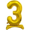 Balon foliowy złota stojąca "cyfra 3", 29"- 74 cm /1szt