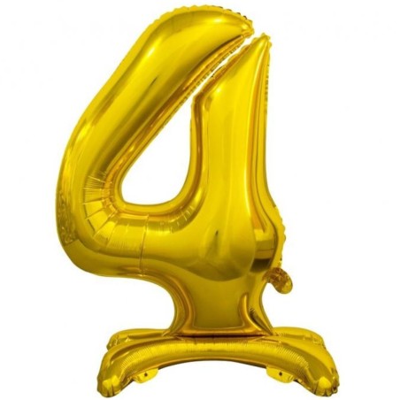 Balon foliowy złota stojąca "cyfra 4", 29"- 74 cm /1szt