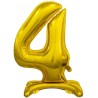 Balon foliowy złota stojąca "cyfra 4", 29"- 74 cm /1szt