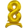 Balon foliowy złota stojąca "cyfra 8", 29"- 74 cm /1szt