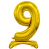 Balon foliowy złota stojąca "cyfra 9", 29"- 74 cm /1szt