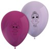 Lateksowe różowe Balony 11 cali LOL Glitterati, 8 szt.