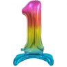 Balon foliowy kolorowa stojąca "cyfra 1" tęczowa, 29"- 74 cm /1szt
