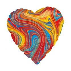 Balon foliowy kolorowy w kształcie serca, 18"- 46 cm /1szt
