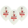 Lateksowe klasyczne Balony białe z nadrukiem licencyjnym PZPN - piłkarze/ 5 szt.