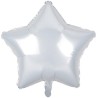 Balon foliowy biały w kształcie gwiazdy, 19"- 48 cm /1szt