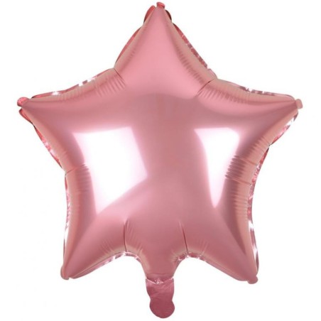 Balon foliowy różowy w kształcie gwiazdy, 19"- 48 cm /1szt