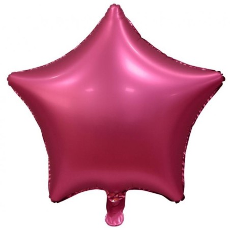 Balon foliowy różowy w kształcie gwiazdy, 19"- 48 cm /1szt