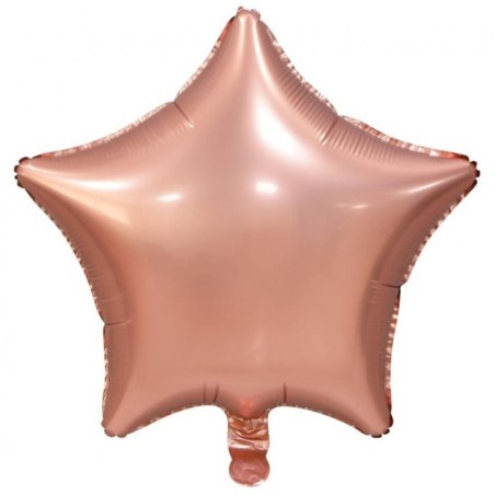 Balon foliowy różowy w kształcie gwiazdy, 19"- 48 cm /1szt