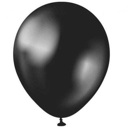 Lateksowe klasyczne Balony Beauty&Charm, metaliki czarne 5"/ 20 szt.