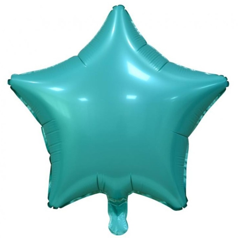 Balon foliowy zielony w kształcie gwiazdy, 19"- 48 cm /1szt