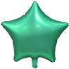 Balon foliowy zielony w kształcie gwiazdy, 19"- 48 cm /1szt