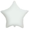 Balon foliowy biały w kształcie gwiazdy, 18"- 47 cm /1szt