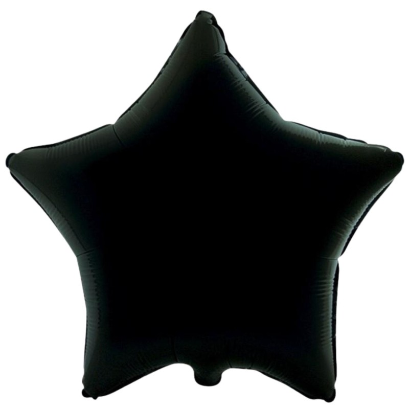 Balon foliowy czarny w kształcie gwiazdy, 18"- 47 cm /1szt