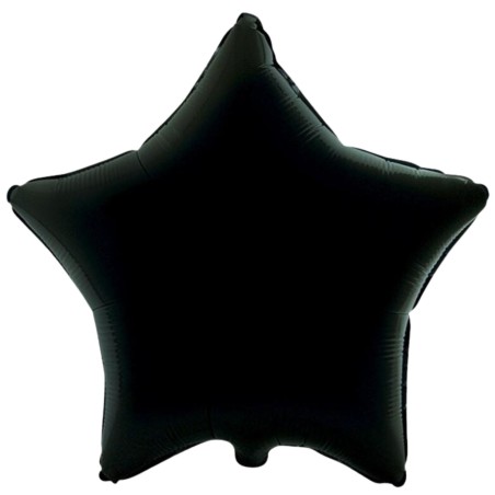 Balon foliowy czarny w kształcie gwiazdy, 18"- 47 cm /1szt