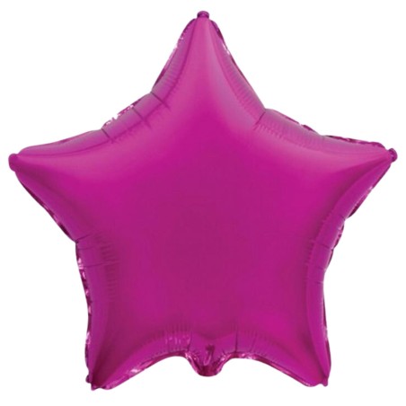 Balon foliowy różowy w kształcie gwiazdy, 18"- 47 cm /1szt