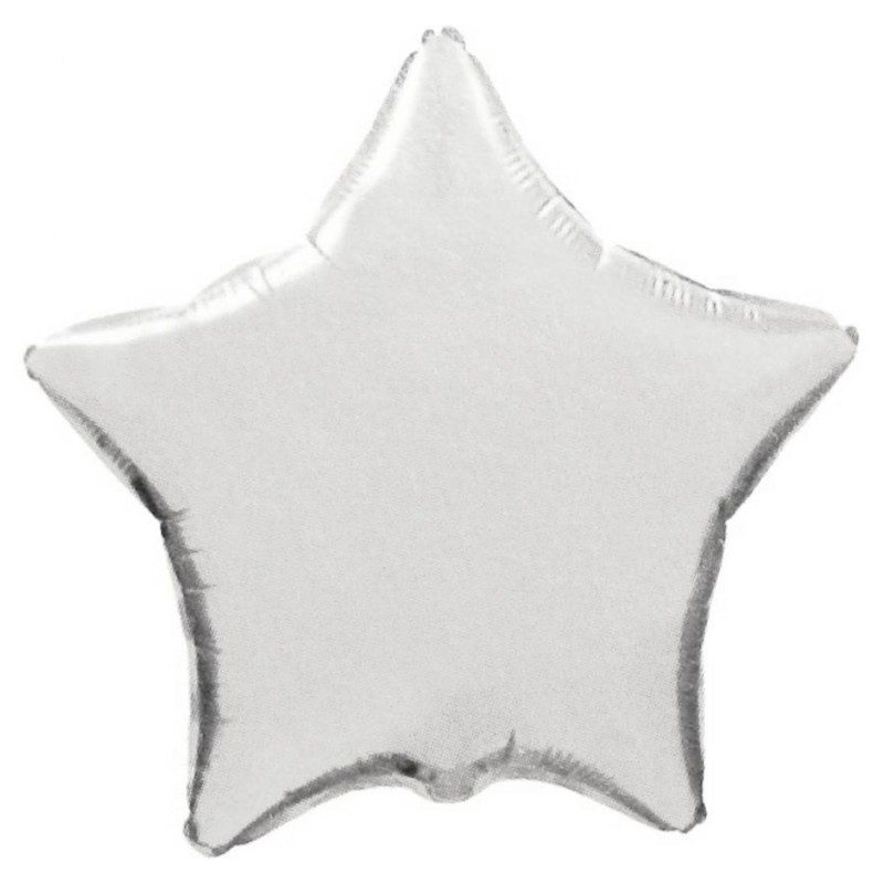 Balon foliowy srebrna w kształcie gwiazdy, 18"- 47 cm /1szt