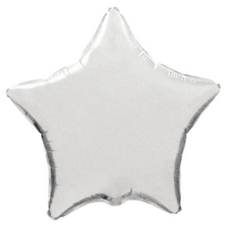 Balon foliowy srebrna w kształcie gwiazdy, 18"- 47 cm /1szt