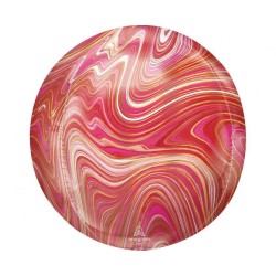 Foliowe czerwone balony w kształcie kuli marblez, 16” - 40 cm. 1 szt.