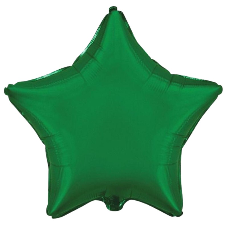 Balon foliowy zielony w kształcie gwiazdy, 18"- 47 cm /1szt