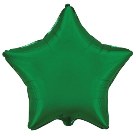 Balon foliowy zielony w kształcie gwiazdy, 18"- 47 cm /1szt