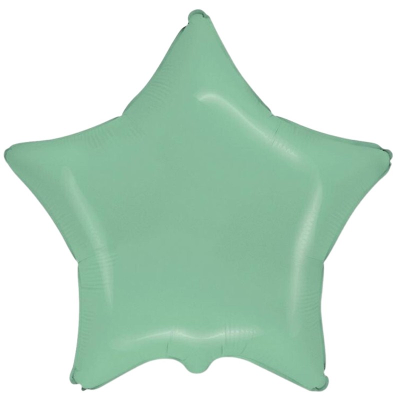 Balon foliowy zielony w kształcie gwiazdy, 18"- 47 cm /1szt