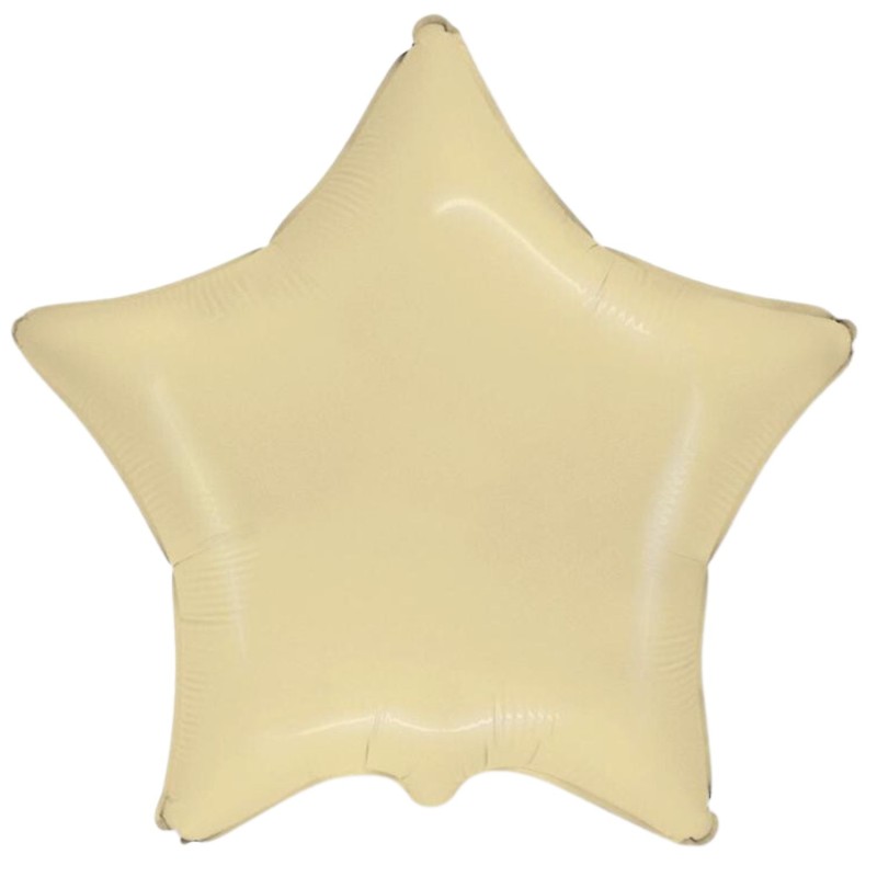 Balon foliowy beżowy w kształcie gwiazdy, 18"- 47 cm /1szt