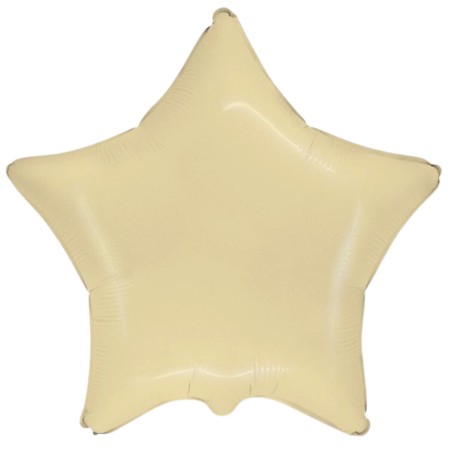 Balon foliowy beżowy w kształcie gwiazdy, 18"- 47 cm /1szt