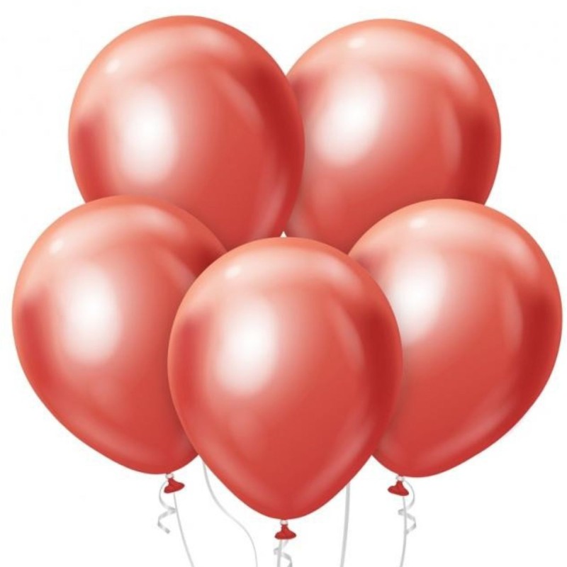 Lateksowe klasyczne Balony Beauty&Charm, platynowe j. czerwone 12"/ 7 szt.