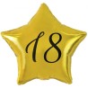 Balon foliowy złoty z nadrukiem "18", 19"- 48 cm /1szt