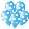 Lateksowe niebieskie  Balony w Grochy, pastelowe 12” - 30 cm. 50 szt.