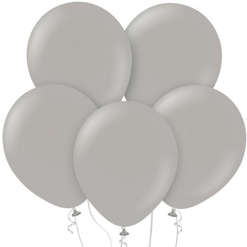 Lateksowe klasyczne Balony Beauty&Charm, pastelowe, szare 18" / 5 szt.