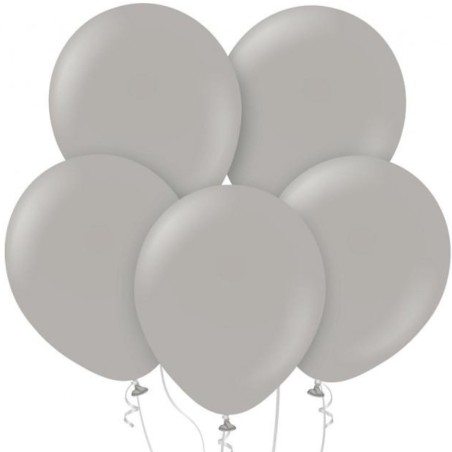 Lateksowe klasyczne Balony Beauty&Charm, pastelowe, szare 18" / 5 szt.