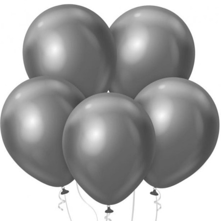 Lateksowe klasyczne Balony Beauty&Charm, platynowe grafitowe 10"/ 50 szt.