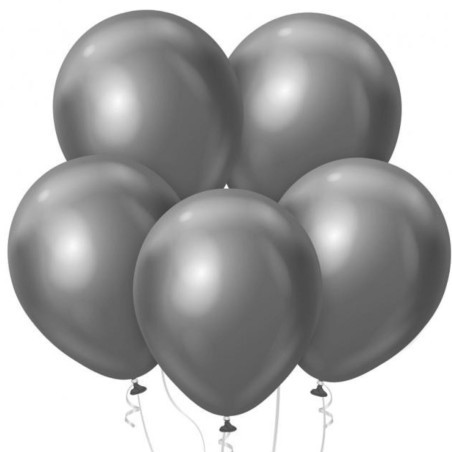 Lateksowe klasyczne Balony Beauty&Charm, platynowe grafitowe 12"/ 50 szt.