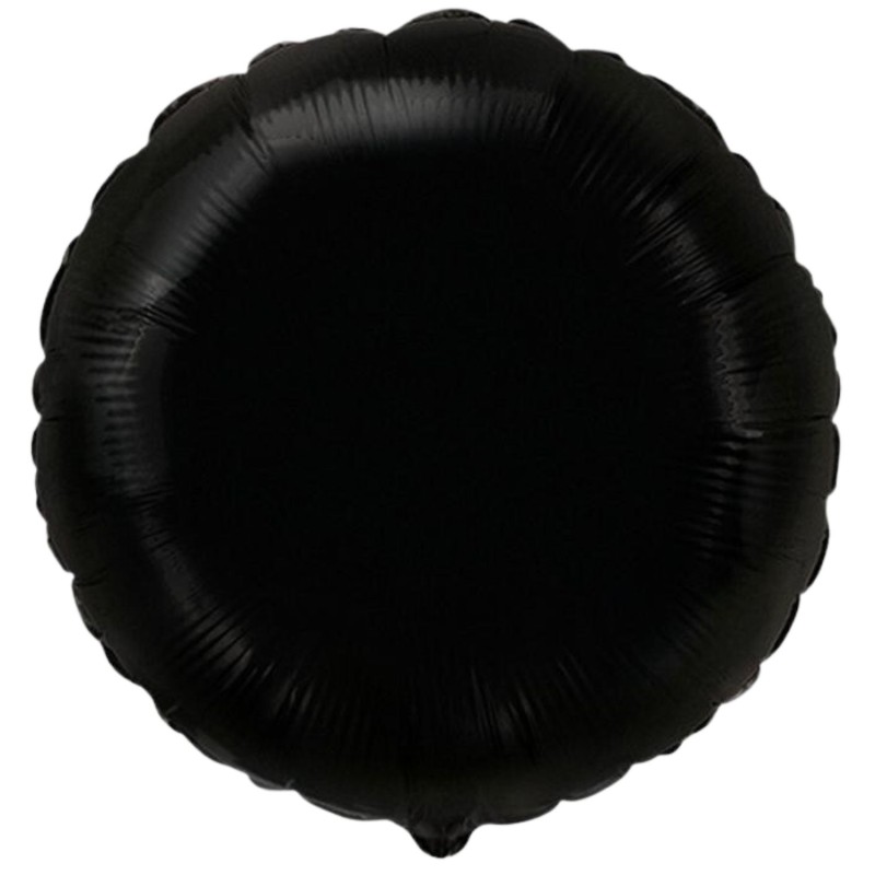 Foliowe czarny balony okrągłe, 18” - 46 cm. 1 szt.