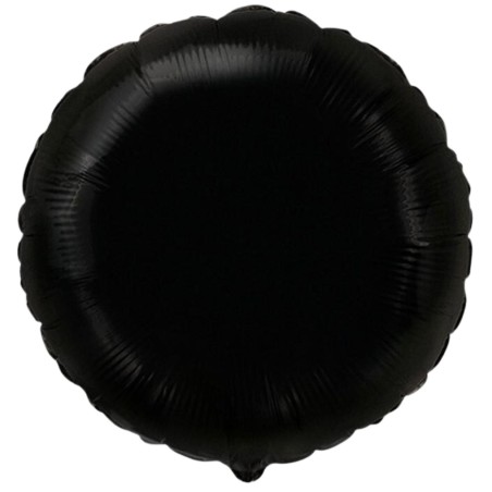 Foliowe czarny balony okrągłe, 18” - 46 cm. 1 szt.