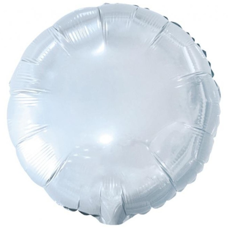 Foliowe biały balony okrągłe, 18” - 46 cm. 1 szt.