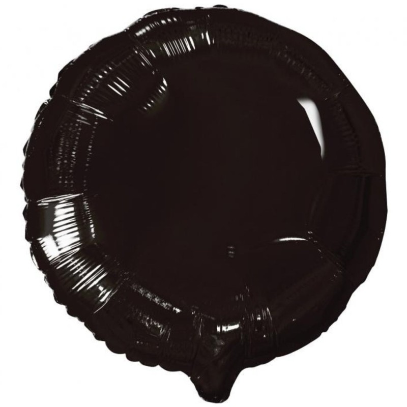 Foliowe czarny balony okrągłe, 18” - 46 cm. 1 szt.