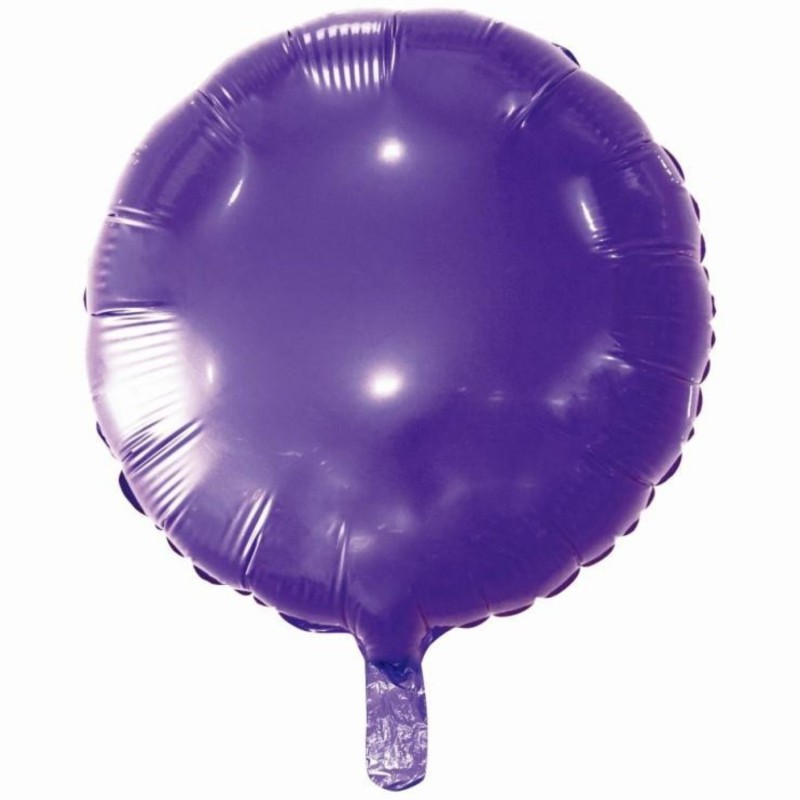 Foliowe fioletowe balony okrągłe, 18” - 46 cm. 1 szt.