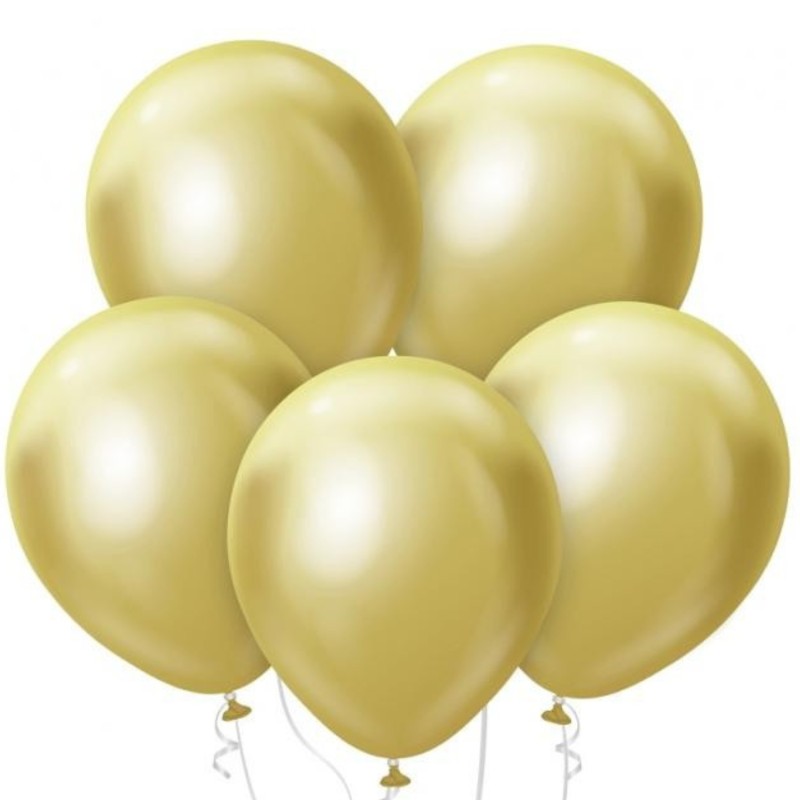 Klasyczne lateksowe Balony Beauty&Charm, platynowe j. złote 18"/ 5 szt.