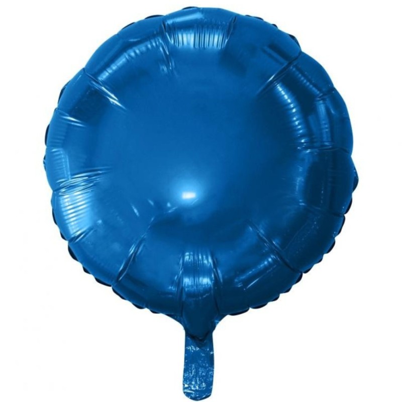 Foliowe niebieski balony okrągłe, 18” - 46 cm. 1 szt.