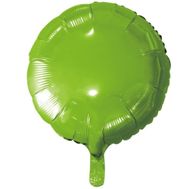 Foliowe zielone balony okrągłe, 18” - 46 cm. 1 szt.