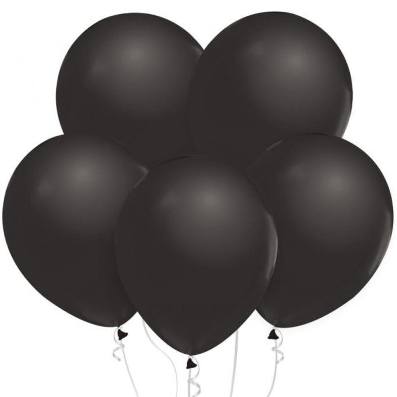 Lateksowe klasyczne Balony Beauty&Charm, metaliki czarne 12"/ 50 szt.