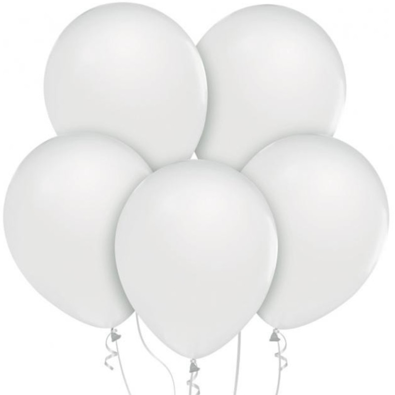 Lateksowe klasyczne Balony Beauty&Charm, metaliki białe 12"/ 50 szt.