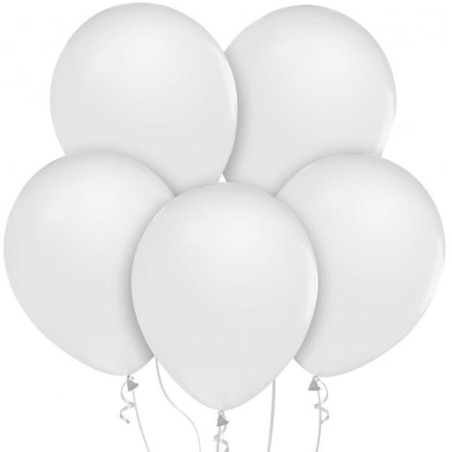 Lateksowe klasyczne Balony Beauty&Charm, metaliki białe 12"/ 50 szt.